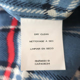 Marc Jacobs Sequined Collar Shirtdress Blue Plaid Size 4 Long Sleeve Mini Dress