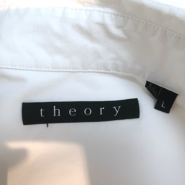 Theory Long Sleeve Button Down Shirt White Cotton Size Large