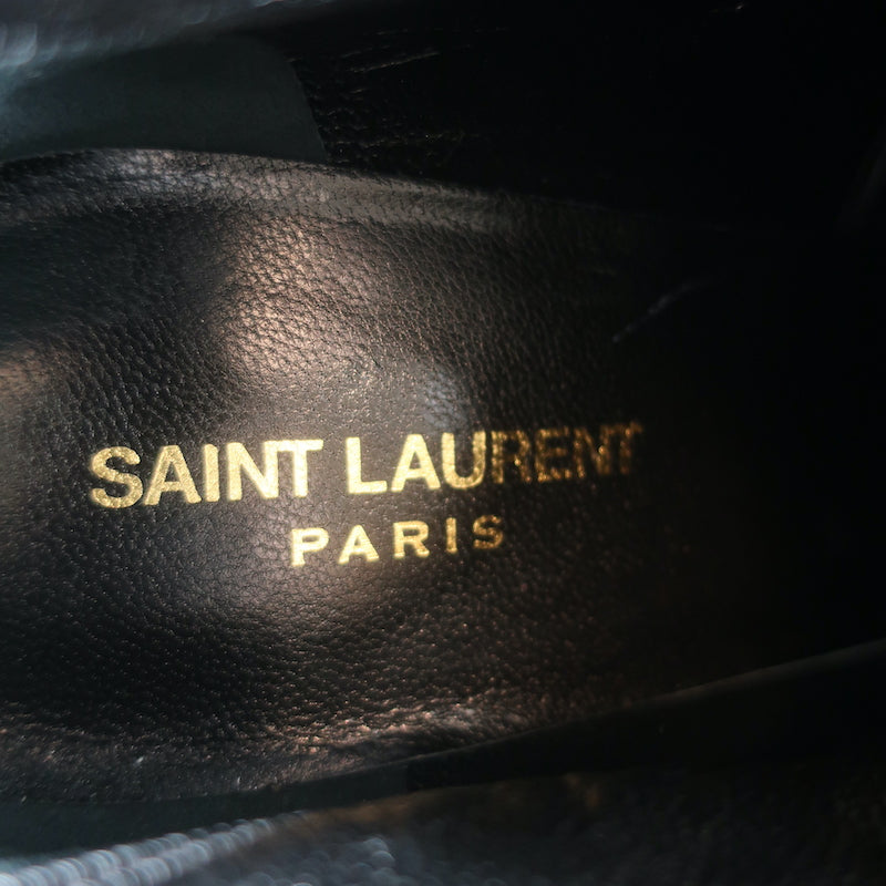 Saint Laurent Paris Pointed Toe Booties Dark Anthracite Suede Size 41
