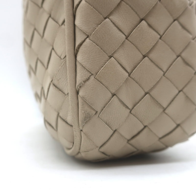 Vintage Bottega Veneta Intrecciato Small Front-Pocket Crossbody Bag Bone