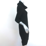 Malo Cashmere Sweater Dress Black Size 44 Cowl Neck 3/4 Sleeve