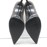 Saint Laurent Paris Pointed Toe Booties Dark Anthracite Suede Size 41