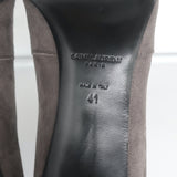 Saint Laurent Paris Pointed Toe Booties Dark Anthracite Suede Size 41
