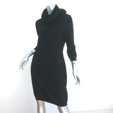 Malo Cashmere Sweater Dress Black Size 44 Cowl Neck 3/4 Sleeve