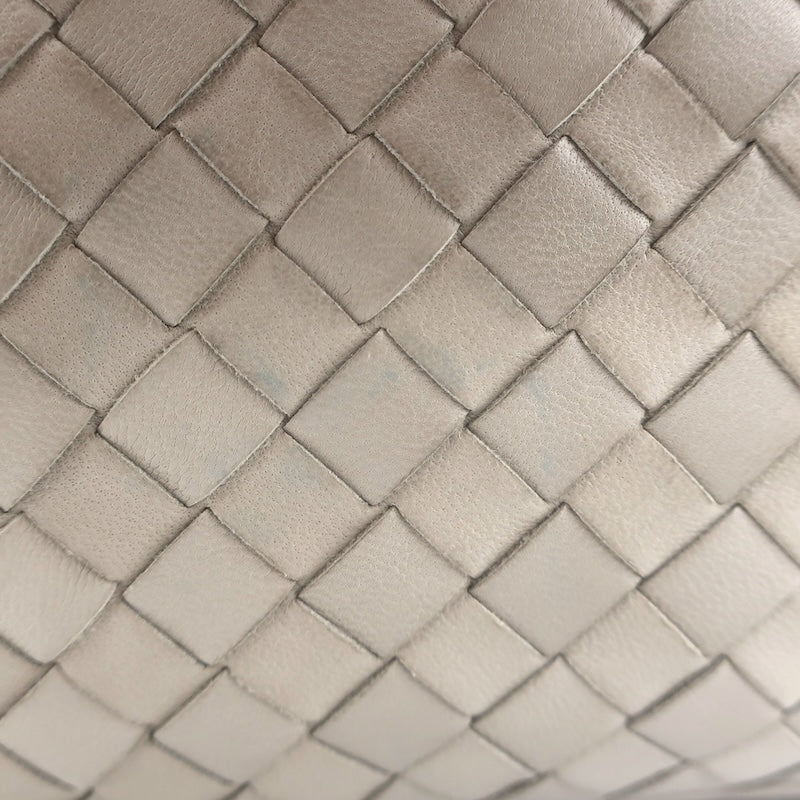 Vintage Bottega Veneta Intrecciato Small Front-Pocket Crossbody Bag Bone