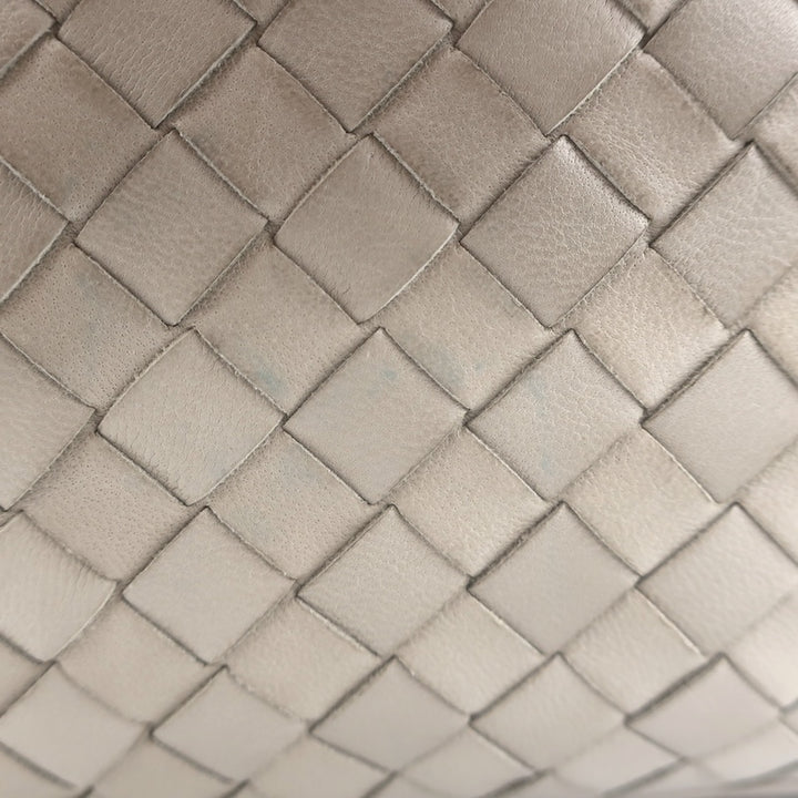 Vintage Bottega Veneta Intrecciato Small Front-Pocket Crossbody Bag Bone