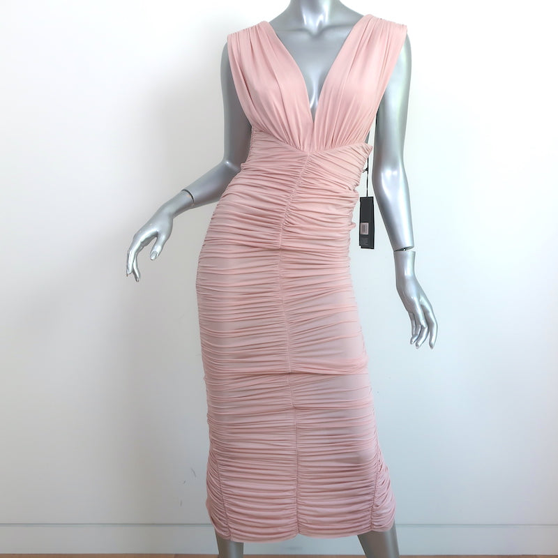 Alex Perry Chance Ruched Stretch-jersey Midi Dress - Women - Blush Dresses - XXS Alex Perry Chance Ruched Stretch-jersey Midi Dress - Women - Blush Dresses - XXS