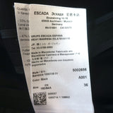 Escada Pleated-Back High Low Blazer Black Wool-Blend Size 36 Three-Button Jacket