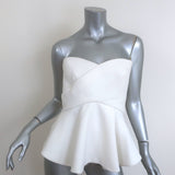 Derek Lam 10 Crosby Strapless Corset Top with Metallic Bands Cream Size 8