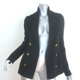 Alexander McQueen Double Breasted Knit Peplum Jacket Black Size Small