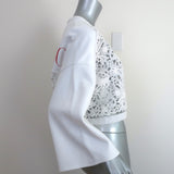 Valentino Lace Sweatshirt White Cotton-Blend Size Small Cropped Pullover