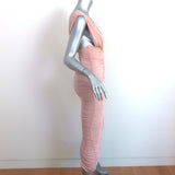 Alex Perry Chance Ruched Midi Dress Blush Lycra Size AUS 8/ US 4 NEW