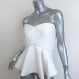 Derek Lam 10 Crosby Strapless Corset Top with Metallic Bands Cream Size 8