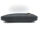 Vintage Christian Dior Small D Clutch Black Grained Leather