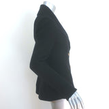 Alexander McQueen Double Breasted Knit Peplum Jacket Black Size Small