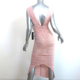 Alex Perry Chance Ruched Midi Dress Blush Lycra Size AUS 8/ US 4 NEW