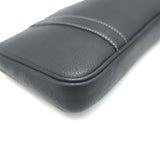 Vintage Christian Dior Small D Clutch Black Grained Leather