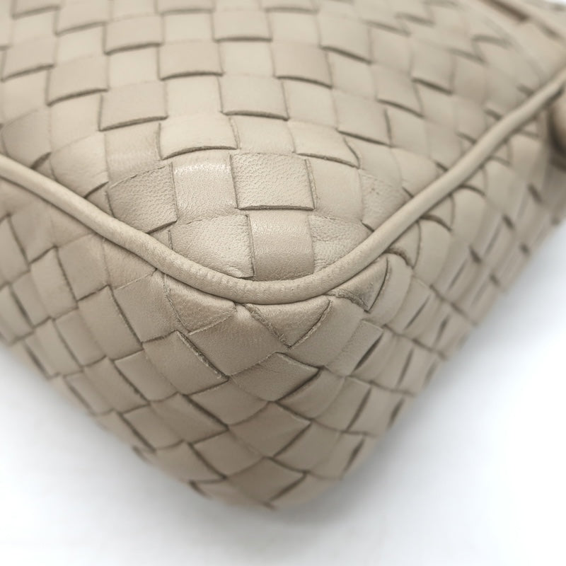 Vintage Bottega Veneta Intrecciato Small Front-Pocket Crossbody Bag Bone