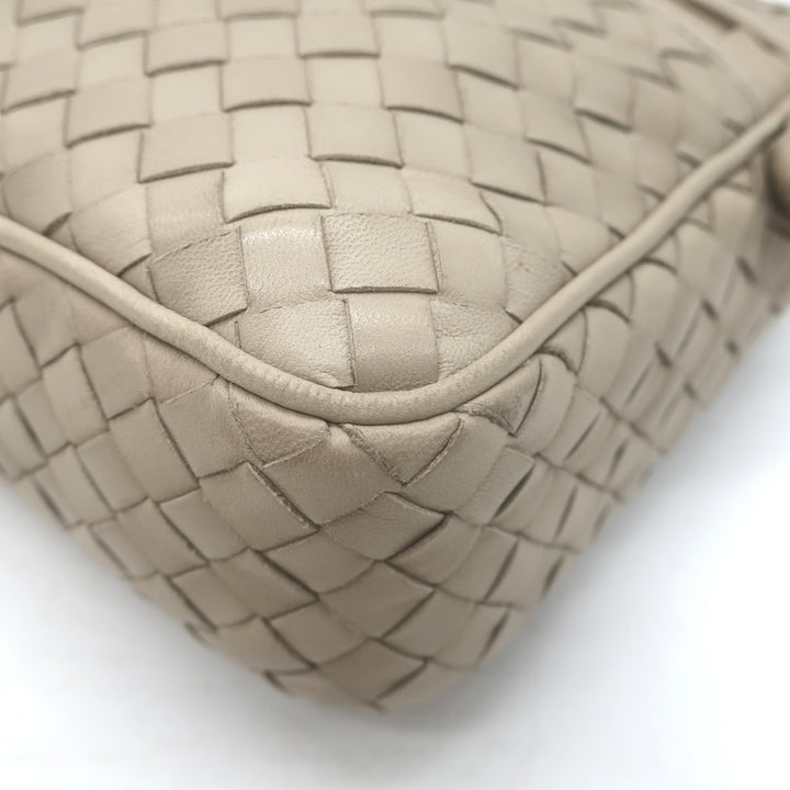Vintage Bottega Veneta Intrecciato Small Front-Pocket Crossbody Bag Bone