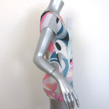 Emilio Pucci Zip-Shoulder Top Multicolor Printed Stretch Jersey Size US 6