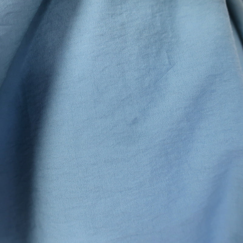 Brunello Cucinelli Monili-Shoulder Belted Midi Dress Blue Cotton Size Medium