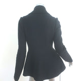 Alexander McQueen Double Breasted Knit Peplum Jacket Black Size Small