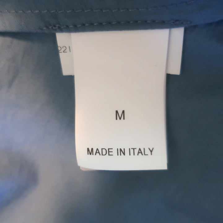 Brunello Cucinelli Monili-Shoulder Belted Midi Dress Blue Cotton Size Medium