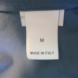 Brunello Cucinelli Monili-Shoulder Belted Midi Dress Blue Cotton Size Medium