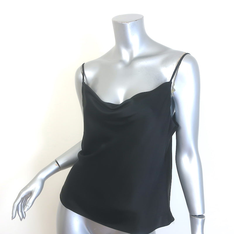 Intermix Fayette Cowl Neck Camisole Black Silk Satin Size Large