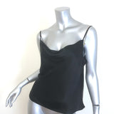 Intermix Fayette Cowl Neck Camisole Black Silk Satin Size Large
