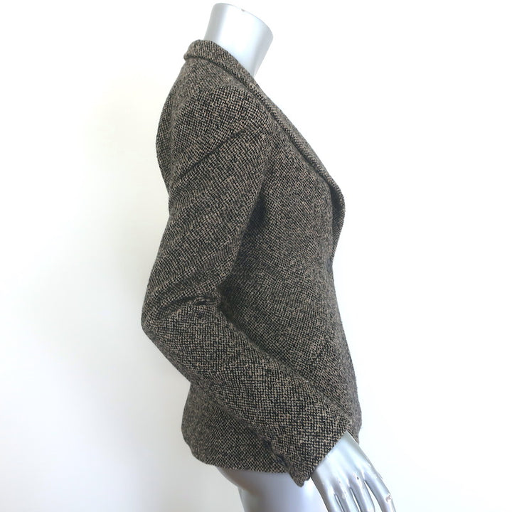 Ralph Lauren Collection Tweed Blazer Taupe/Black Cashmere-Blend Size 6