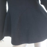 Alexander McQueen Double Breasted Knit Peplum Jacket Black Size Small