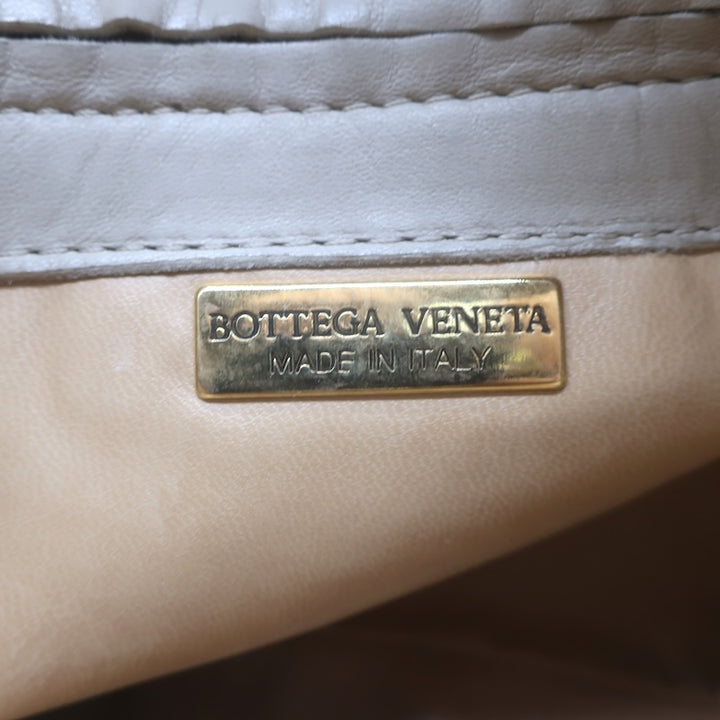 Vintage Bottega Veneta Intrecciato Small Front-Pocket Crossbody Bag Bone