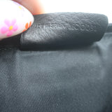 Vintage Christian Dior Small D Clutch Black Grained Leather