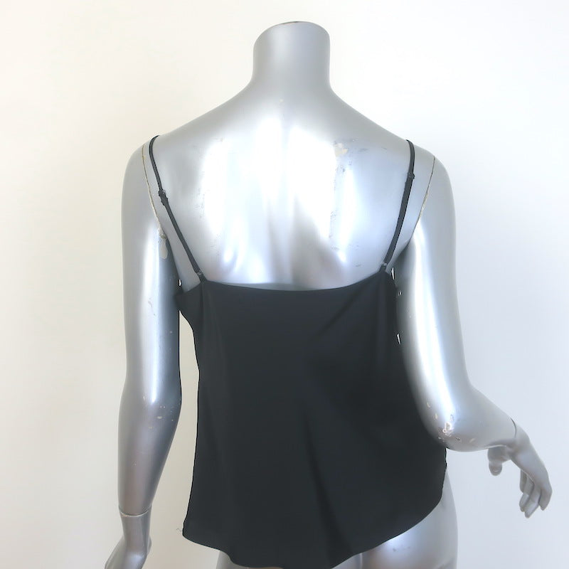 Intermix Fayette Cowl Neck Camisole Black Silk Satin Size Large