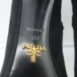 Prada Platform Ankle Boots Black Suede Size 41.5