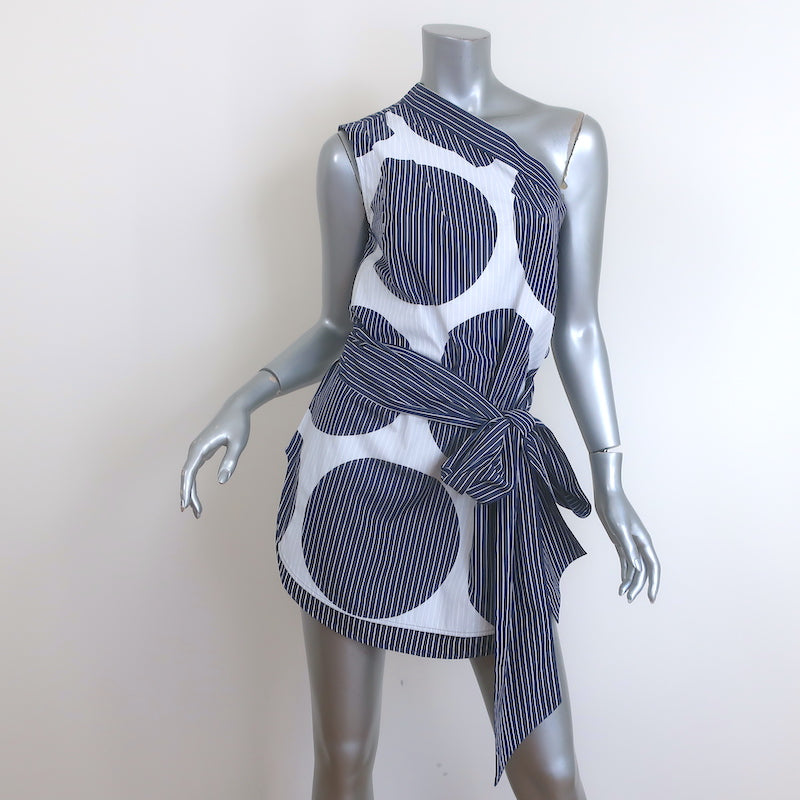 black and white striped one shoulder top
