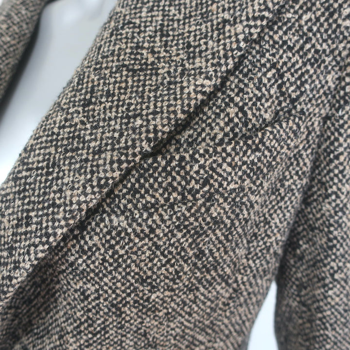 Ralph Lauren Collection Tweed Blazer Taupe/Black Cashmere-Blend Size 6