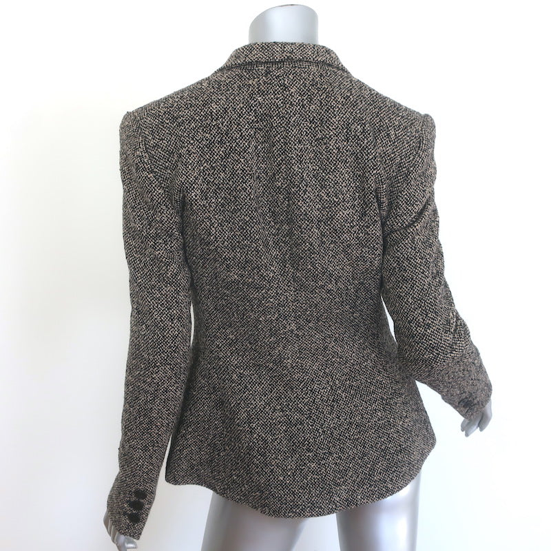 Ralph Lauren Collection Tweed Blazer Taupe/Black Cashmere-Blend Size 6