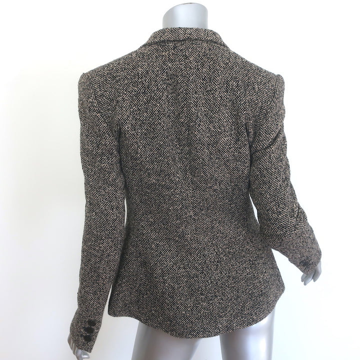 Ralph Lauren Collection Tweed Blazer Taupe/Black Cashmere-Blend Size 6