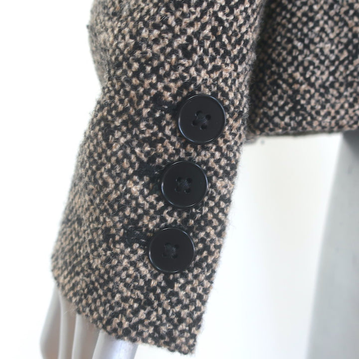Ralph Lauren Collection Tweed Blazer Taupe/Black Cashmere-Blend Size 6