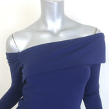 Nicole Miller Structured Off the Shoulder Dress Navy Heavy Jersey Size 6