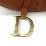 Vintage Christian Dior Baudrier Large Crossbody Saddle Bag Brown Leather