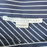 Stella McCartney One-Shoulder Top Blue/White Striped Polka Dot Cotton Size 42