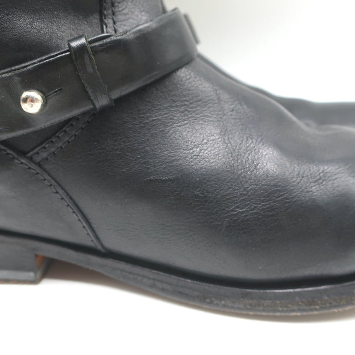 Rag &amp; Bone Moto Boots Black Leather Size 8 Flat Ankle Boots