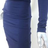 Nicole Miller Structured Off the Shoulder Dress Navy Heavy Jersey Size 6