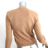 L'Agence Toulouse Cropped Cardigan Camel Stretch Knit Size Extra Small NEW