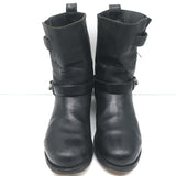 Rag & Bone Moto Boots Black Leather Size 8 Flat Ankle Boots