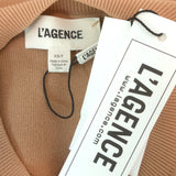 L'Agence Toulouse Cropped Cardigan Camel Stretch Knit Size Extra Small NEW