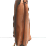 Vintage Christian Dior Baudrier Large Crossbody Saddle Bag Brown Leather